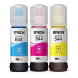 Kit Tinta 3 Colores 544 Epson Original, L1110, L3110, L3150,