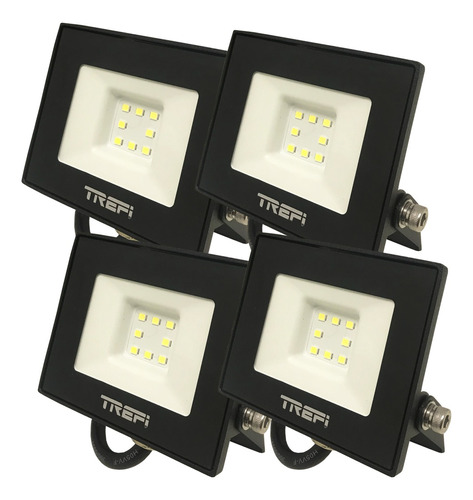 Reflector Led 10w Luz Fria 220v Ip65 Exterior Pack X4