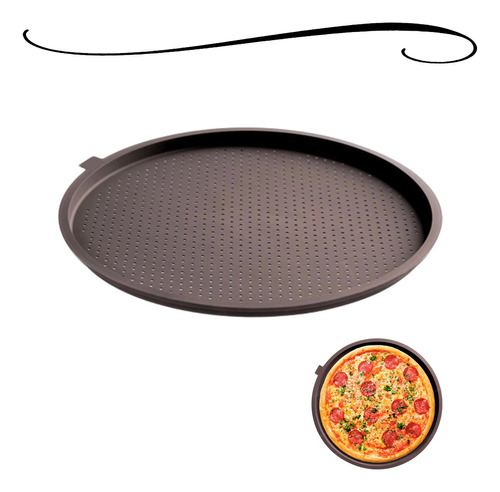 Forma Tapete E Folha Para Pizza Assadeira De Silicone 35cm