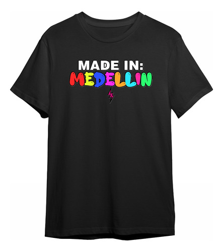 Camisetas J Balvin Made In Medellin Colores Camisas Negras