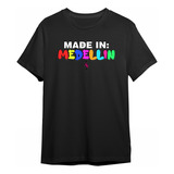 Camisetas J Balvin Made In Medellin Colores Camisas Negras