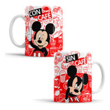 Taza De Mickey Mouse Con Café Y Sin Café Divertida