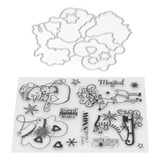 Kit De Sellos Transparentes Stamps For Crafts, Tarjeta Con P