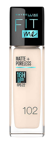 Base Líquida Fit Me Matte Poreless 16h 30 Ml 102 Fair Porcel