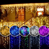 Serie De Luces Navideñas Con 100 Luces Led Cascada Colores 