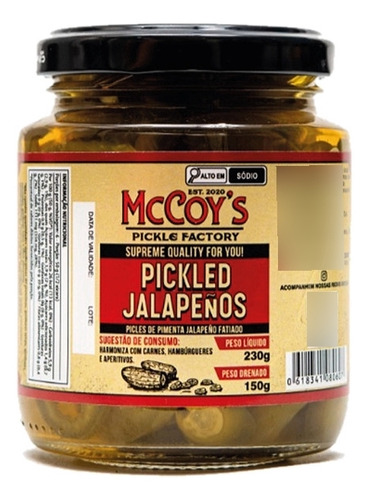 Picles Artesanal Em Conserva Pimenta - Jalapeño 300g