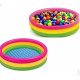 Piscina Inflable De Bebe De 60 Cm 30 Pelotas De 7 Cm Colores