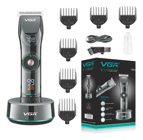 Cortadora De Pelo Barba Vgr V-256 Recargable 15 Velocidades Color Negro