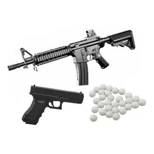 Combo Airsoft Vigor Rifle M4 + Pistola Glock +balines C