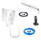 Kit Amplimax Elsys 4g Internet Rural+tel+roteador+ant+cabos