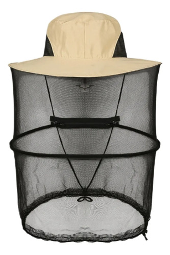 Sombrero Apicultor Malla Velo Anti Mosquitos Caqui 37cmu