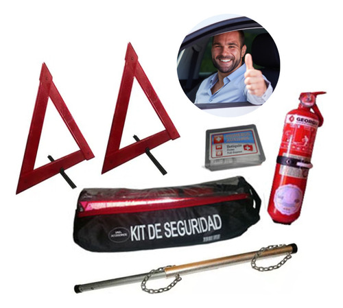 Kit Emergencia Seguridad Auto Matafuego Baliza Botiquin