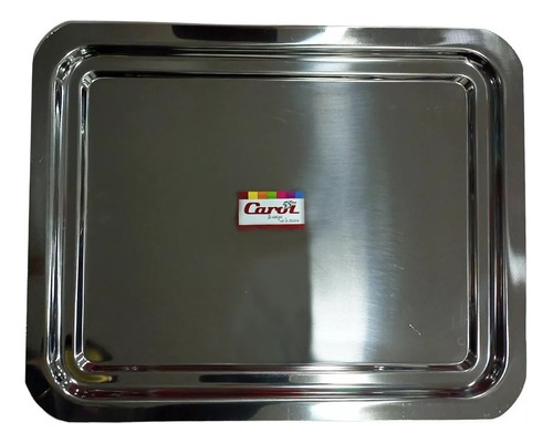 Bandeja Rectangular Doble Bajada Acero Inoxidable 44x33 Cm Color Acero Inox