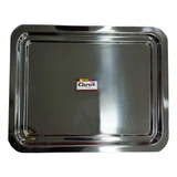 Bandeja Rectangular Doble Bajada Acero Inoxidable 44x33 Cm Color Acero Inox