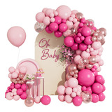 Guirnalda De Globos Rosa Arco Kit Decoracion Año Nuevo 