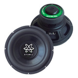 Subwoofer Doble Bobina Atomic Audio 12 PuLG 4 Ohms 1250w Rms Color Negro Con Verde