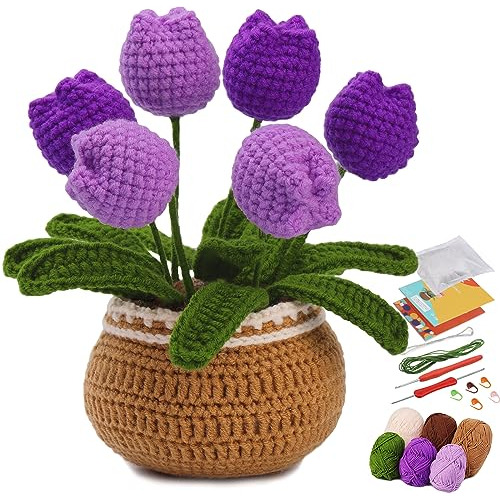 Kit De Crochet, Kit De Crochet De Tulipán Morado Princ...