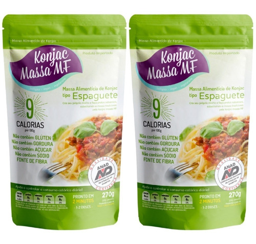 Espaguete Konjac Massa Shirataki Sem Gluten Vegano 2 X 270g