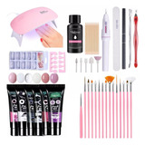 Kit De Uñas De Poligel, Lámpara Led Uv, 41 Unidades, Para Ju