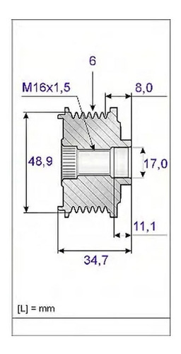 Polea Libre Alternador Rmt 535008810 Renault Laguna Ii 1.9 D Foto 2