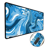 Mouse Pad Gamer Extra Grande 90x50 Abstrato Premium Azul