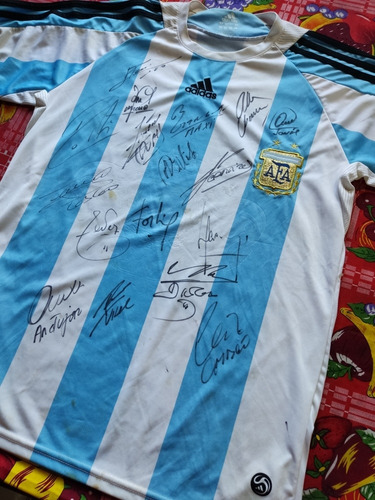 Camiseta De Argentina Firmada Por Messi, Maradona Y Otros.