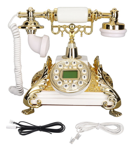 Teléfono Fijo Antiguo Con Cable, Estilo Retro, Marcación Con