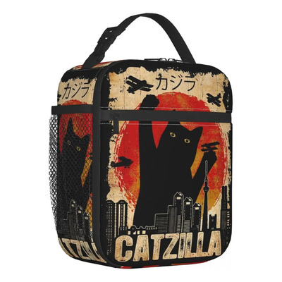 Bolsa Térmica Para Almuerzo Con Diseño De Gato Negro Retro C