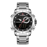 Reloj Naviforce Para Hombre Modelo 9163 Plateado