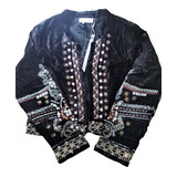 Saco Chaqueta Importada Boho Bordada Estilo Rapsodia Chifón