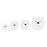 Miniso Set De Contenedores De Comida We Bare Bears Polar 4pz Color Blanco