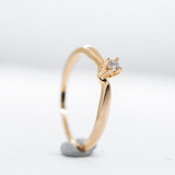 Anillo Compromiso Oro 14k Kt Diamante Natural 0.04ct G Vs2