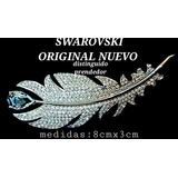 Broche Prendedor Swarovski Original Pluma Nice Grande Rodio