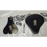 Asiento Bobber Chopper Hd V Blanco Rombos Con Resortes