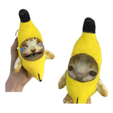 2 Bichos De Pelúcia Algodão Gato Banana Felizes E Chorando