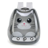 Mochila Transportadora Gato Perro Capsula Burbuja Color Gris