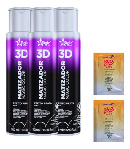 Kit 3 Matizador Magic Color - Tradicional Efeito Prata 500ml