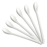 Juego De 6 Cucharas De Porcelana Blanca Para Café, Té, Yogur