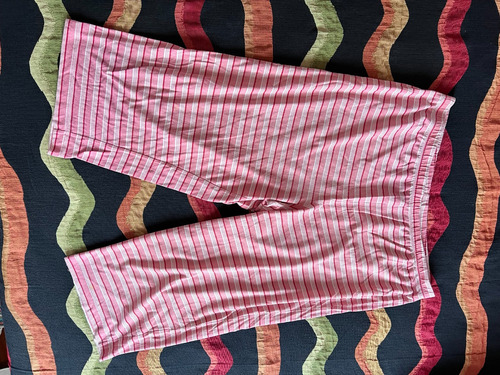 Pantalón Pijama Rosa Rayado Talle L 