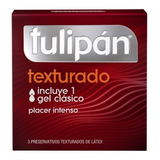 Tulipán Preservativos De Látex Texturado Lubricante Caja X3