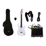 Combo Guitarra Electrica Parquer Strato Blanca Amp 5w Cuota