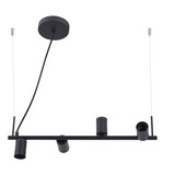 Pendente Linear 4 Lâmpadas Metal Preto Casual E Decorativo 