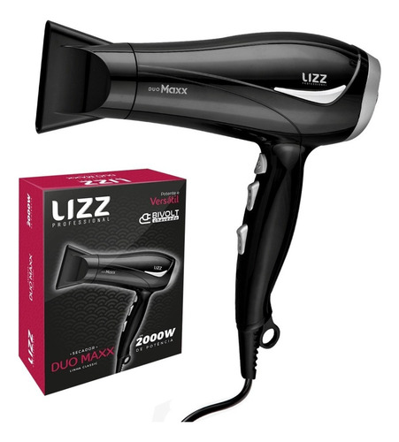 Secador Lizz Duo Maxx Preto 2000w Bivolt -