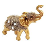Elefante Decorativo Luxo Em Resina Indiano Sabedoria Sorte