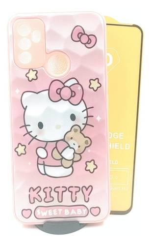 Case Mosaico Kitty + Mica Cristal Para Oppo A53