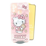 Case Mosaico Kitty + Mica Cristal Para Oppo A53