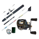 Combo Pesca Kayak Bait Reel Huevito Rotativ + Caña 1.35m 2tr