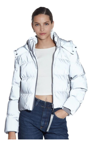 Campera Puffer Reflex Mujer Importada Impermeable Premium