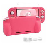 Funda Para Nintendo Switch Lite Silicona Agarre Color Rosado