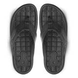 Chinelo Pegada Masculino Em Couro Preto 131221-03